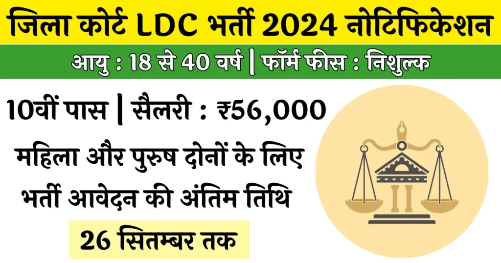 District Court Clerk Recruitment 2024: जिला न्यायलय में क्लर्क के पद पर भर्ती का नोटिफिकेशन जारी